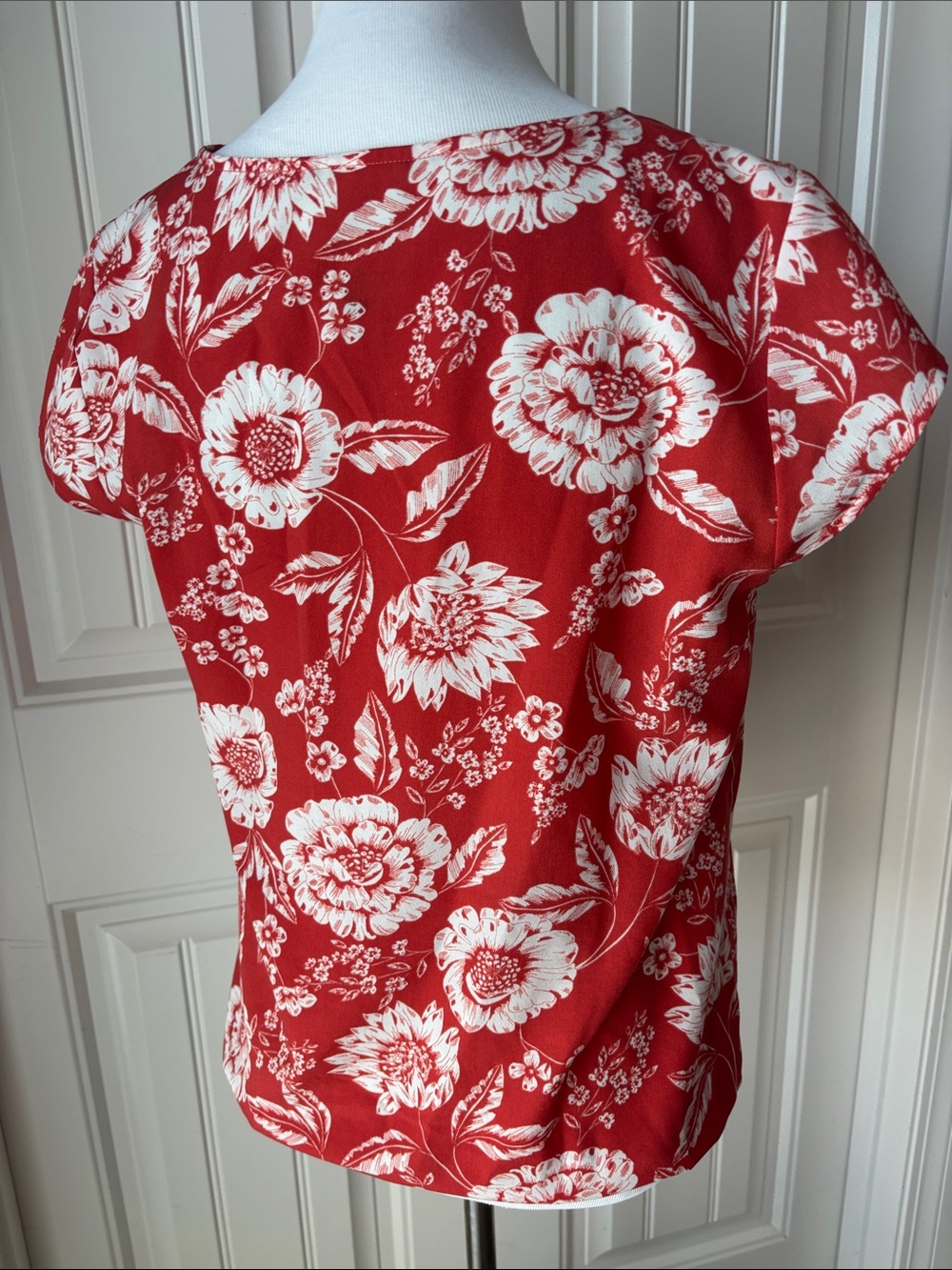 Alex Marie dark Orange and White Floral Blouse - Picture 4 of 6